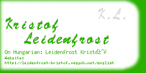 kristof leidenfrost business card